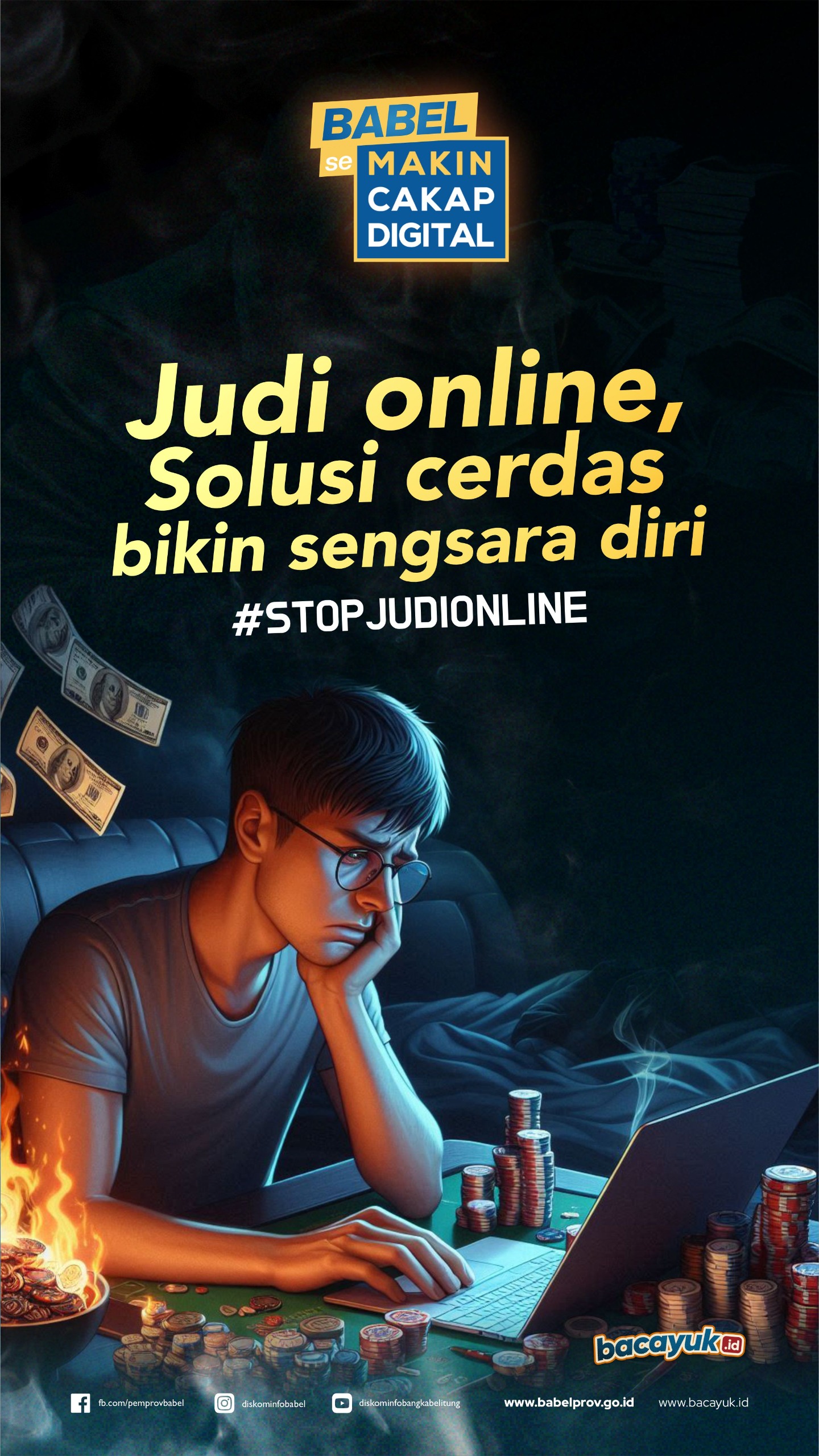 Infografis Judi Online, Judi Online Solusi Cerdas bikin sengsara diri